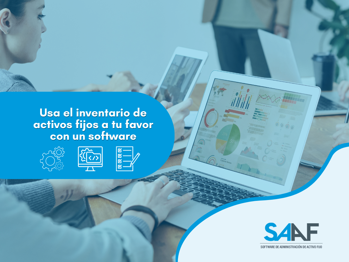 Fotografía de un escritorio con gráficas y documentos contables sobre depreciación de activos fijos